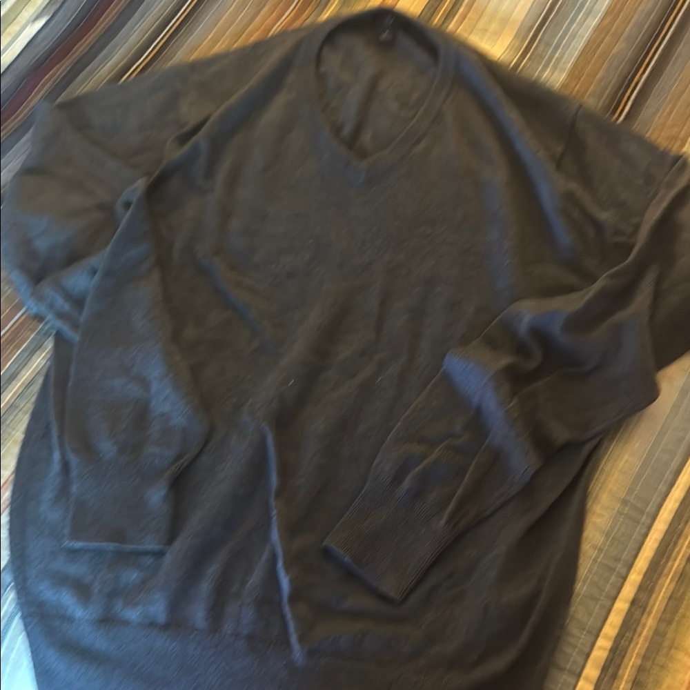 J. Crew Grey V-Neck Sweater Smooth Knit